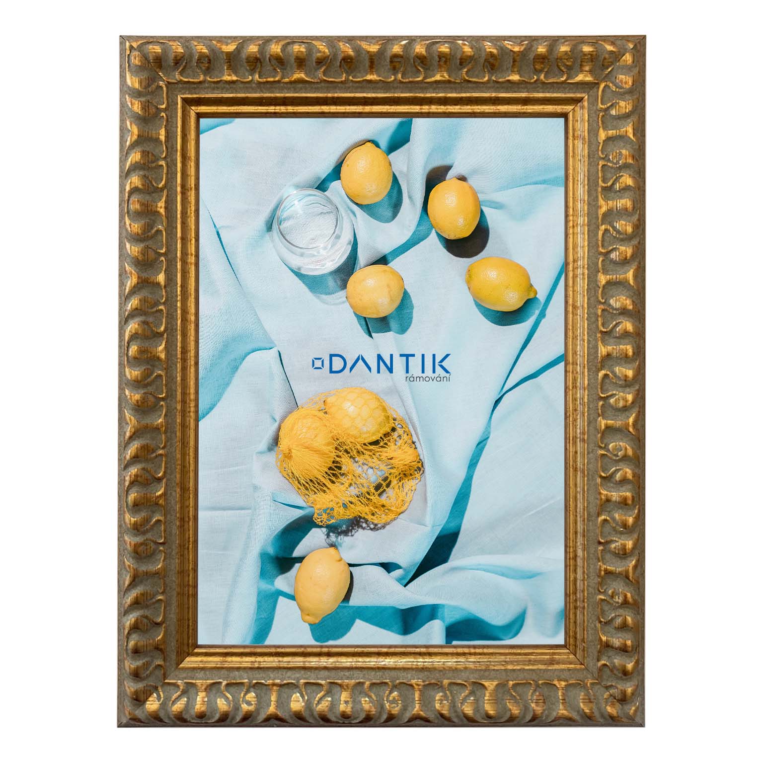 DANTIK - fotorámeček 10x15 z lišty Baroko zlatá 3243