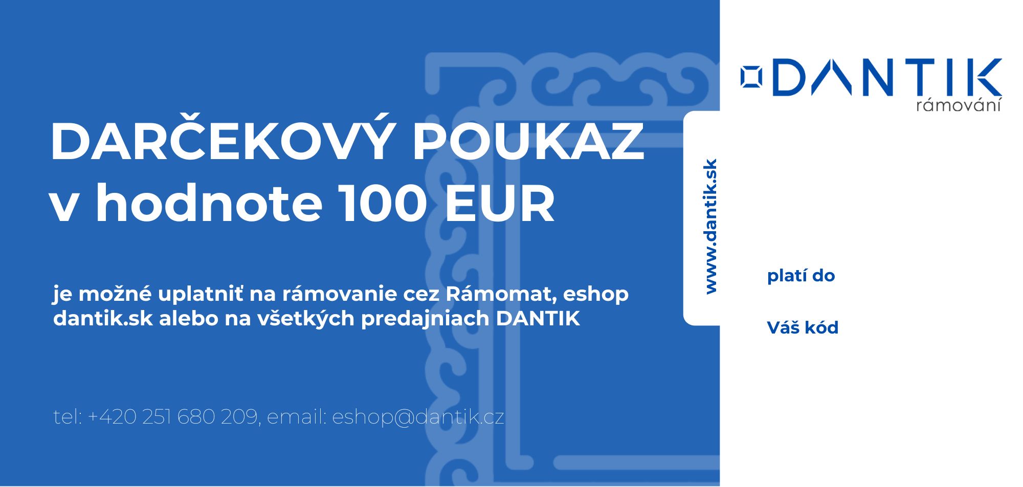 Darčekový certifikát na 100 EUR