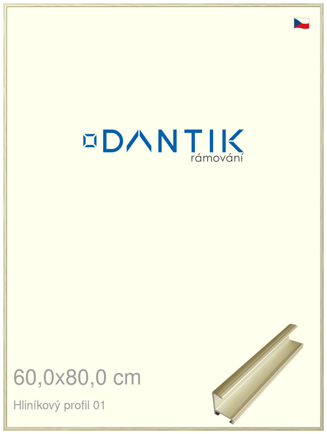 DANTIK rám na obraz 60x80 | ALU zlatá lesklá alternativa (Plexi Čiré)