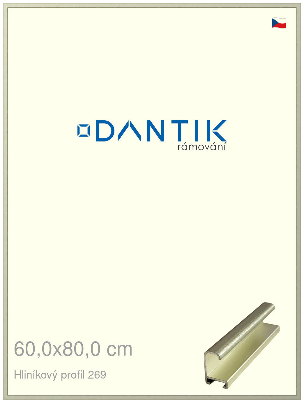 DANTIK rám na obraz 60x80 | ALU Šedá Pyrit broušená (Plexi Čiré)
