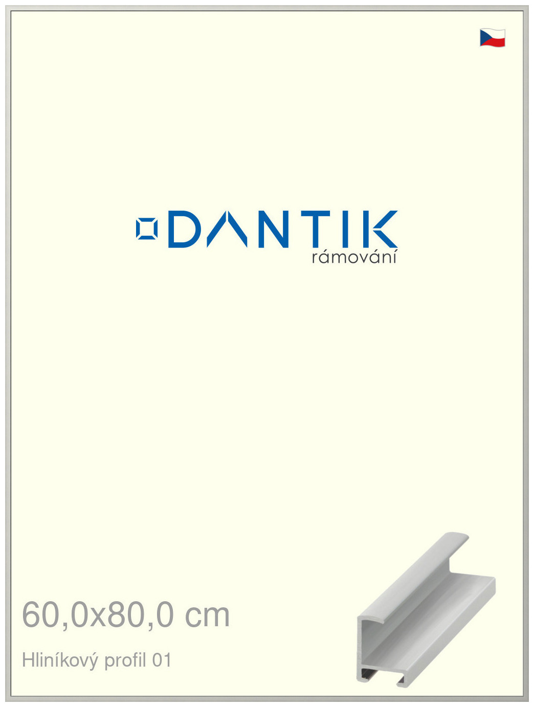 DANTIK rám na obraz 60x80 | ALU Stříbrná matná (Plexi Čiré)
