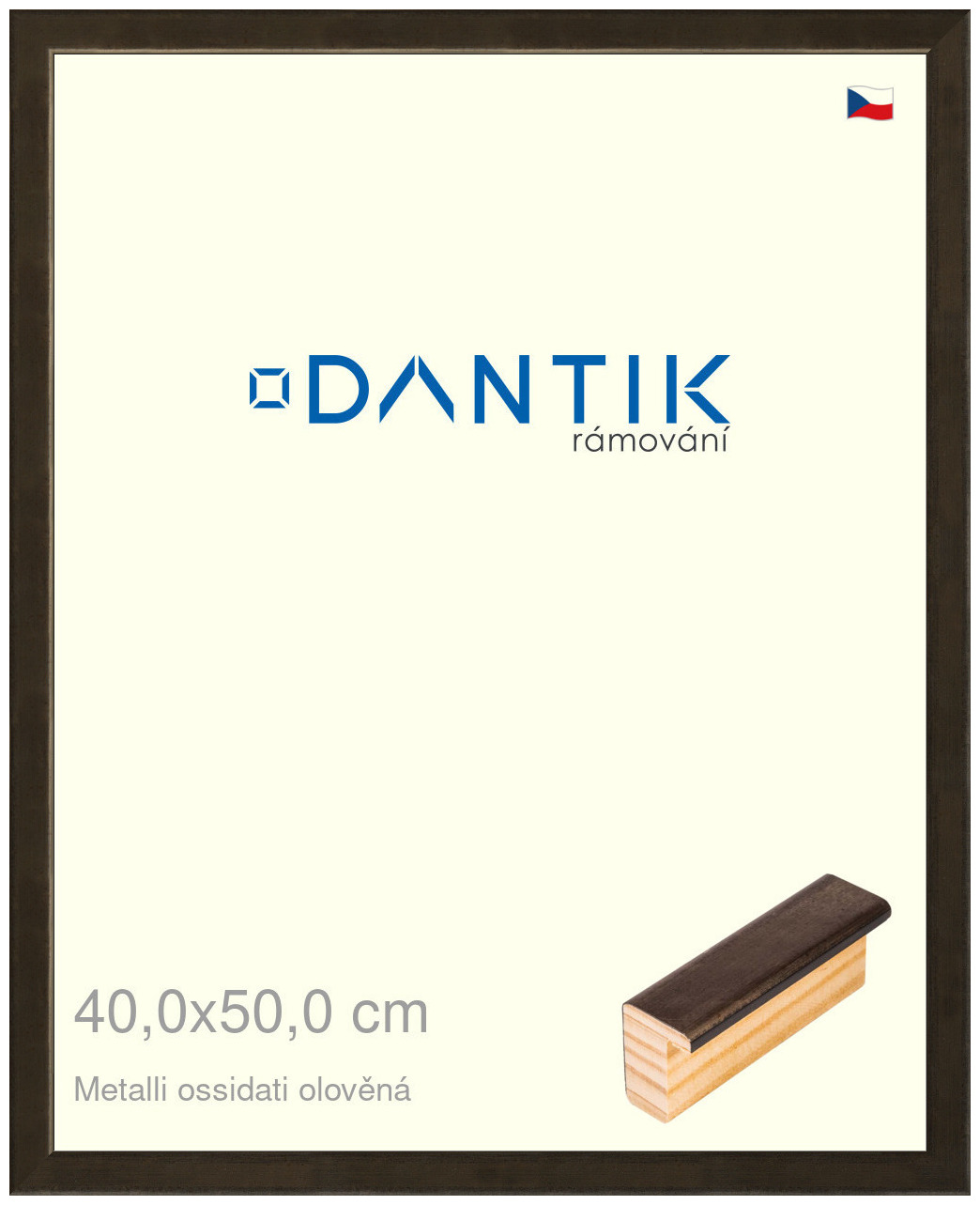 DANTIK rám na obraz 40x50 | Metalli oidati olověná (Plexi Čiré)
