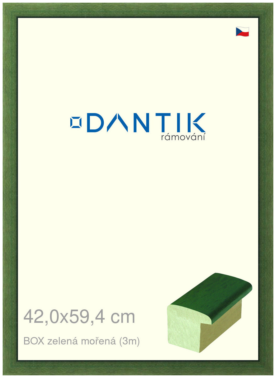 DANTIK rám na obraz 42x59,4 | BOXzelená mořená (Plexi Čiré)