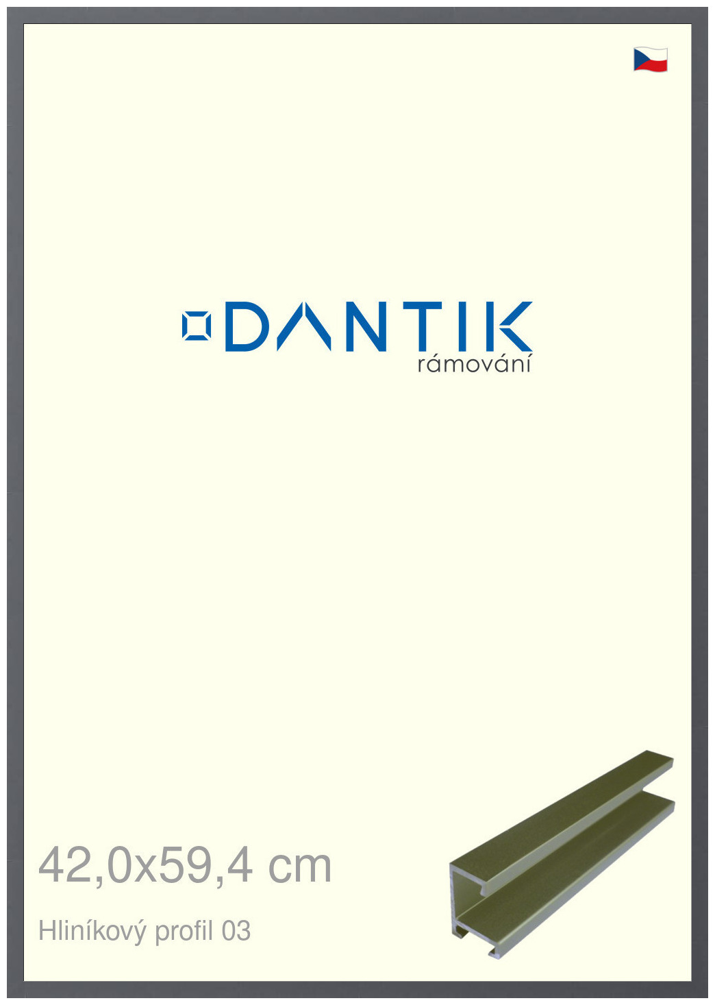 DANTIK rám na obraz 42x59,4 | ALU Platina matná (Plexi Čiré)