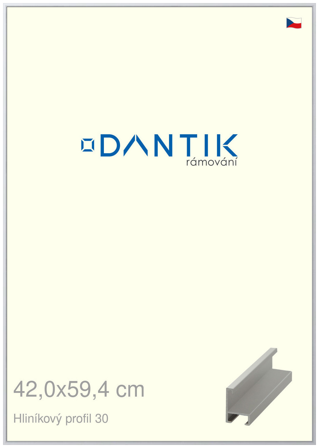 DANTIK rám na obraz 42x59,4 | ALU Stříbrná matná (Plexi Čiré)