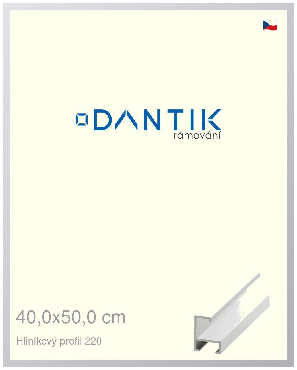 DANTIK rám na obraz 40x50 | ALU Bílá matná (Sklo Čiré)