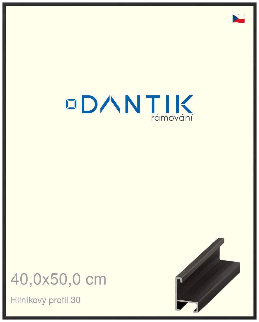 DANTIK rám na obraz 40x50 | ALU Černá matná (Sklo Čiré)