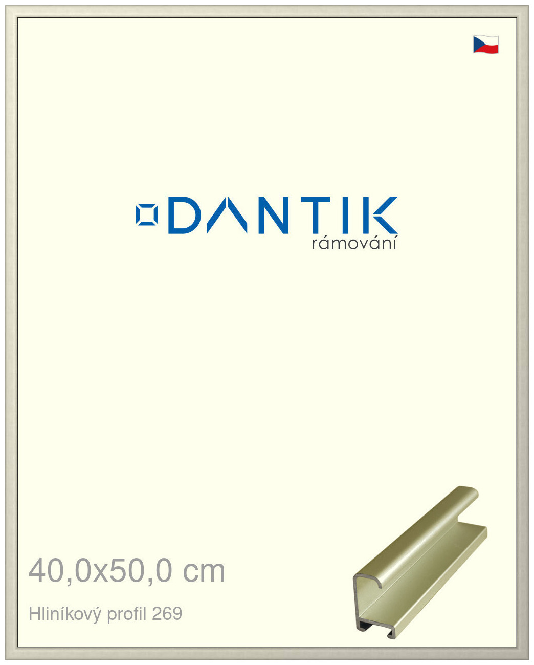 DANTIK rám na obraz 40x50 | ALU zlatá matná (Sklo Čiré)