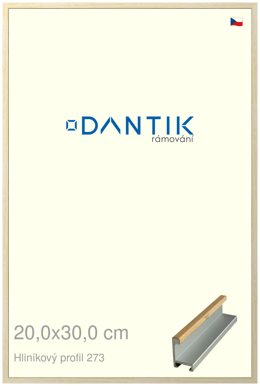 DANTIK rám na obraz 20x30 | ALU Dýha javor (Sklo Čiré)