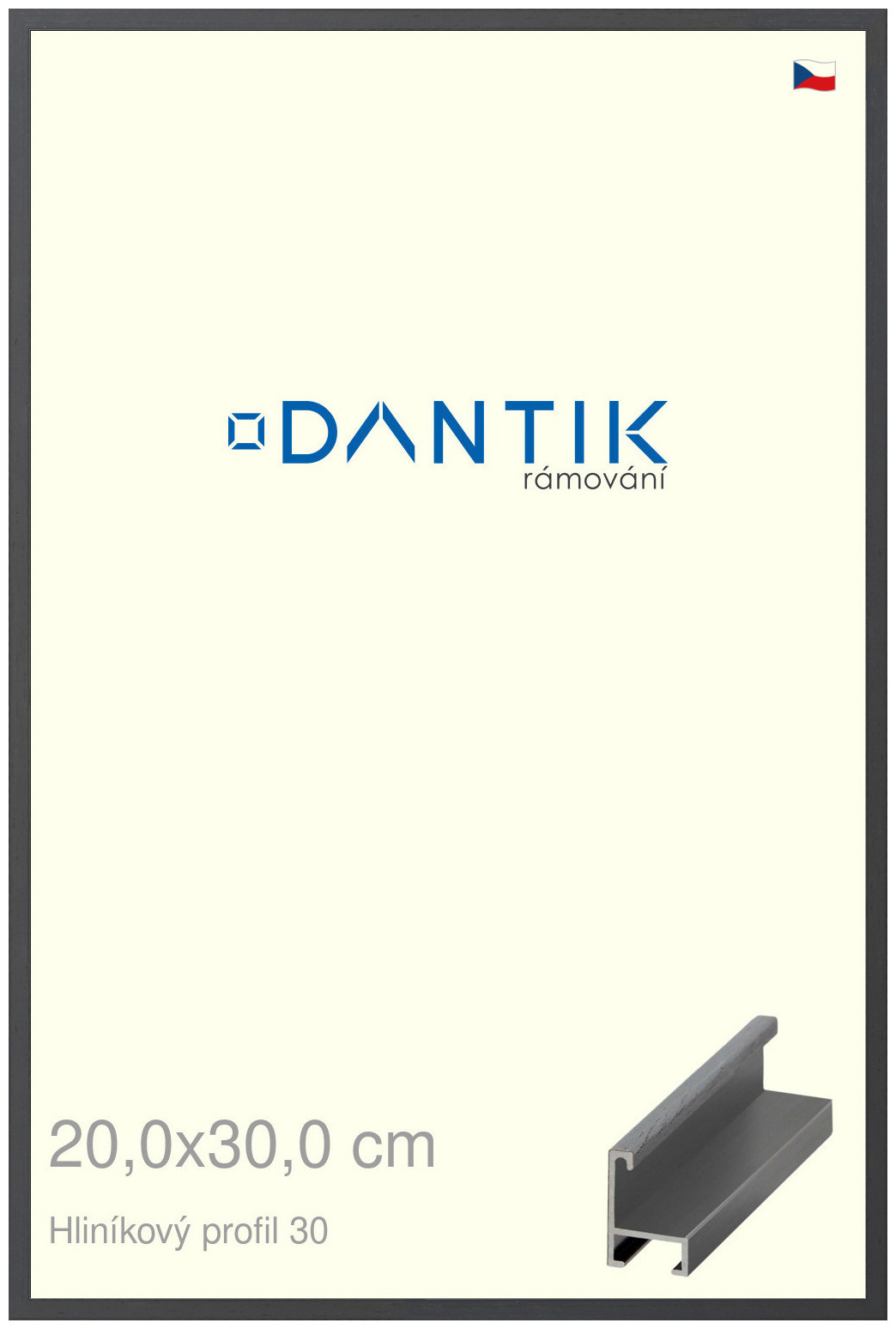 DANTIK rám na obraz 20x30 | ALU Dýha barevná šedá tmavá (Sklo Čiré)