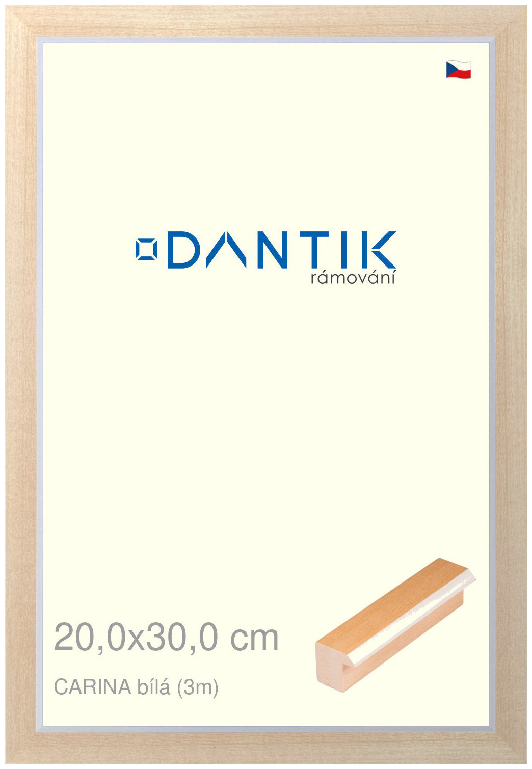 DANTIK rám na obraz 20x30 | CARINA Bílá (Sklo Čiré)