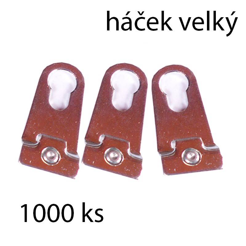 Kování na ALU rámy MALÝ mont. kanál - Háček NIELSEN velký 1000 ks
