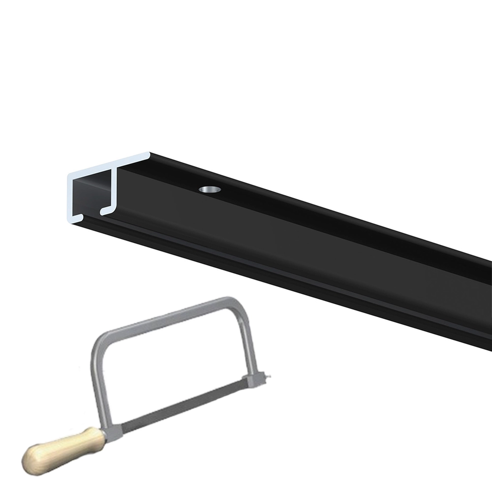 Závěsný systém na obrazy - Top Rail Lišta černá (nařezaná na rozměr)