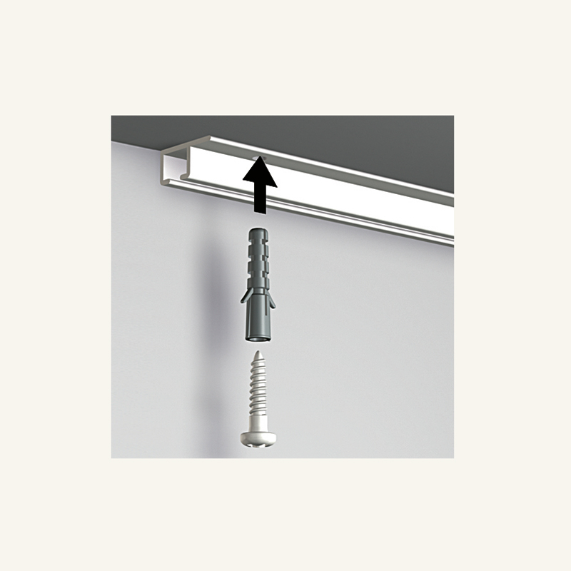 Závěsný systém na obrazy - Top Rail Sroub bílá