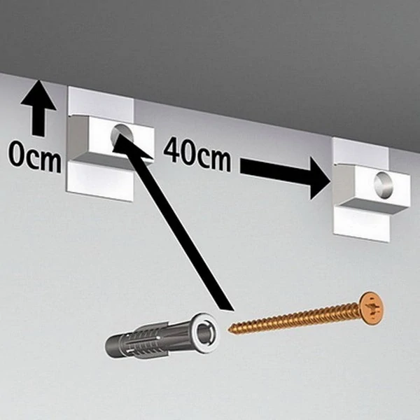 Závěsný systém na obrazy - SET Click Rail bílá přetíratelná 2x150cm