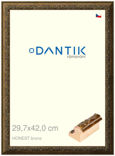 DANTIK rám na obraz 29,7x42 | HONEST malá vysoká bronz (Plexi Čiré)