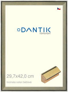 DANTIK rám na obraz 29,7x42 | INCLINATA colori béžová (Plexi Čiré)