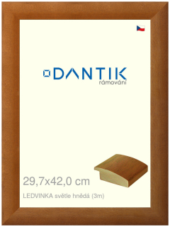 DANTIK rám na obraz 29,7x42 | LEDVINKA světle hnědá (Plexi Čiré)