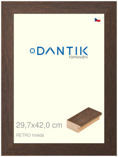 DANTIK rám na obraz 29,7x42 | RETRO hnědá (Plexi Čiré)
