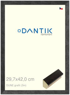 DANTIK rám na obraz 29,7x42 | DUNE grafit (Plexi Čiré)