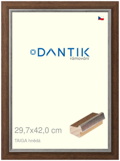 DANTIK rám na obraz 29,7x42 | TAIGA hnědá (Plexi Čiré)
