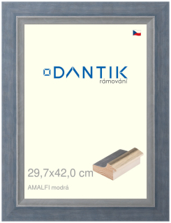 DANTIK rám na obraz 29,7x42 | AMALFI modrá (Plexi Čiré)