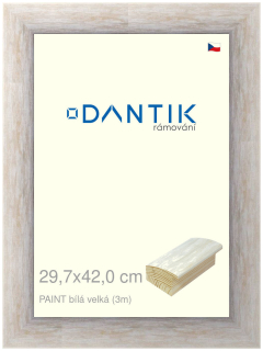 DANTIK rám na obraz 29,7x42 | PAINT bílá velká (Plexi Čiré)