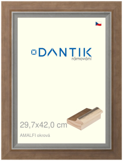 DANTIK rám na obraz 29,7x42 | AMALFI okrová (Plexi Čiré)