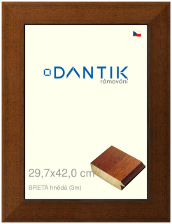 DANTIK rám na obraz 29,7x42 | BRETA hnědá (Plexi Čiré)