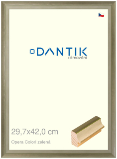 DANTIK rám na obraz 29,7x42 | OPERA Colori zelená (Plexi Čiré)