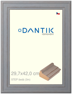 DANTIK rám na obraz 29,7x42 | STEP šedá (Plexi Čiré)