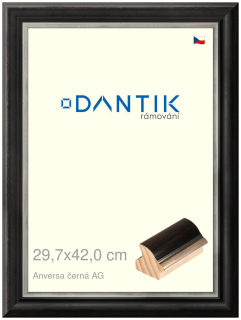 DANTIK rám na obraz 29,7x42 | ANIVERSA černá AG (Plexi Čiré)