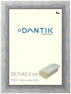 DANTIK rám na obraz 29,7x42 | PAINT modrá velká (Plexi Čiré)
