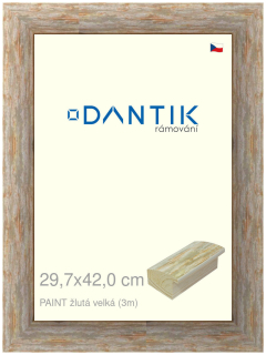DANTIK rám na obraz 29,7x42 | PAINT žlutá velká (Plexi Čiré)