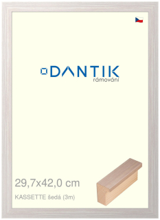 DANTIK rám na obraz 29,7x42 | KASSETTE šedá (Plexi Čiré)