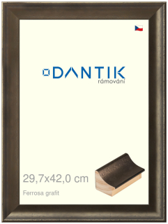 DANTIK rám na obraz 29,7x42 | Ferrosa grafit (Plexi Čiré)