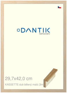 DANTIK rám na obraz 29,7x42 | KASSETTE dub bělený malá (Plexi Čiré)