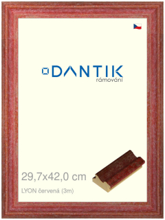 DANTIK rám na obraz 29,7x42 | LYON červená (Plexi Čiré)
