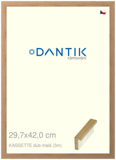 DANTIK rám na obraz 29,7x42 | KASSETTE dub malá (Plexi Čiré)