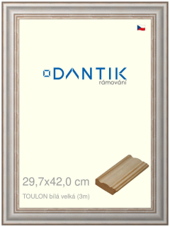 DANTIK rám na obraz 29,7x42 | TOULON bílá velká (Plexi Čiré)