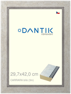 DANTIK rám na obraz 29,7x42 | CARRARA Bílá (Plexi Čiré)