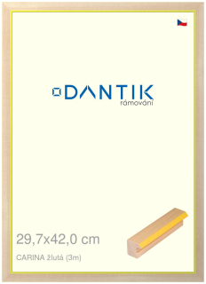 DANTIK rám na obraz 29,7x42 | CARINA žlutá (Plexi Čiré)