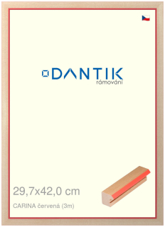 DANTIK rám na obraz 29,7x42 | CARINA červená (Plexi Čiré)