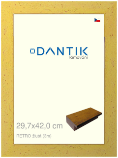 DANTIK rám na obraz 29,7x42 | RETRO žlutá (Plexi Čiré)