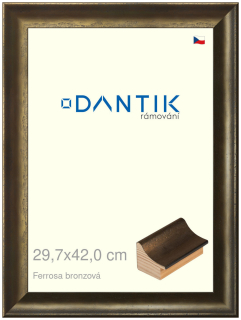 DANTIK rám na obraz 29,7x42 | Ferrosa bronzová (Plexi Čiré)