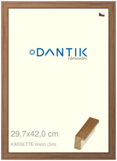 DANTIK rám na obraz 29,7x42 | KASSETTE ořech (Plexi Čiré)