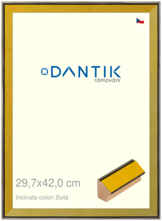 DANTIK rám na obraz 29,7x42 | INCLINATA colori žlutá (Plexi Čiré)