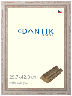 DANTIK rám na obraz 29,7x42 | LYON šedá (Plexi Čiré)