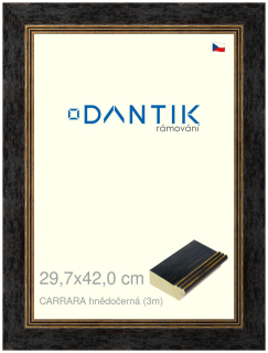 DANTIK rám na obraz 29,7x42 | CARRARA hnědočerná (Plexi Čiré)