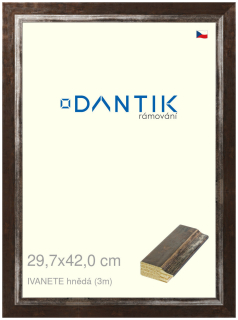 DANTIK rám na obraz 29,7x42 | IVANETE hnědá (Plexi Čiré)